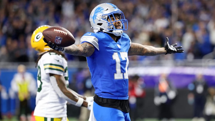 Tim Patrick Scores Twice to Give Lions 31-28 Lead Over Packers